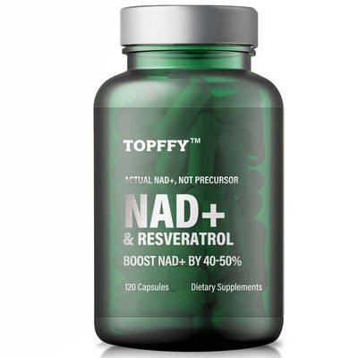 Topffy NAD Resveratrol Supplement, 120 Capsules NAD Boosting Supplement for Max Absorption for Support Cellular Energy Aging Defense
