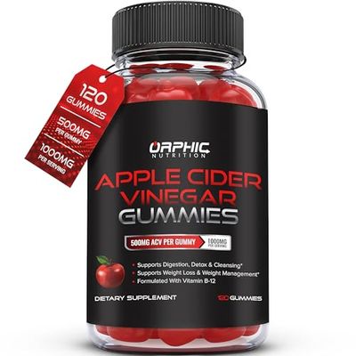 Apple Cider Vinegar Gummies - 1000mg - Formulated to Support Normal Energy Levels Gut Health - Supports Digestion, Detox Cleansing - ACV Gummies WVIT B12, Beetroot 120 Gummies