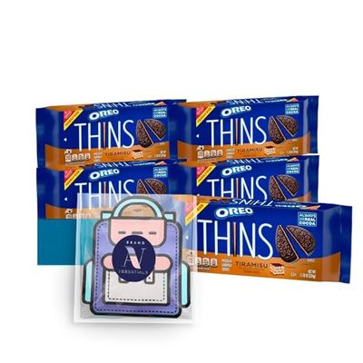 OREO Thins 4- Pack of Tiramisu Chocolate Sandwich Cookies, Family Size Pouch 11.7 oz 1 Freebie by Lavinia Essentials