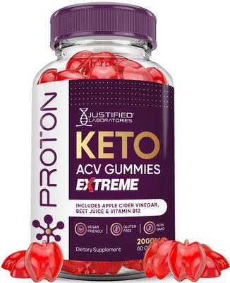 Proton Protein Keto ACV Gummies Extreme 2000MG Proton Keto Gummies Apple Cider Vinegar Formulated with Pomegranate Beet Juice Powder B12 Vegan Non GMO 60 Gummys