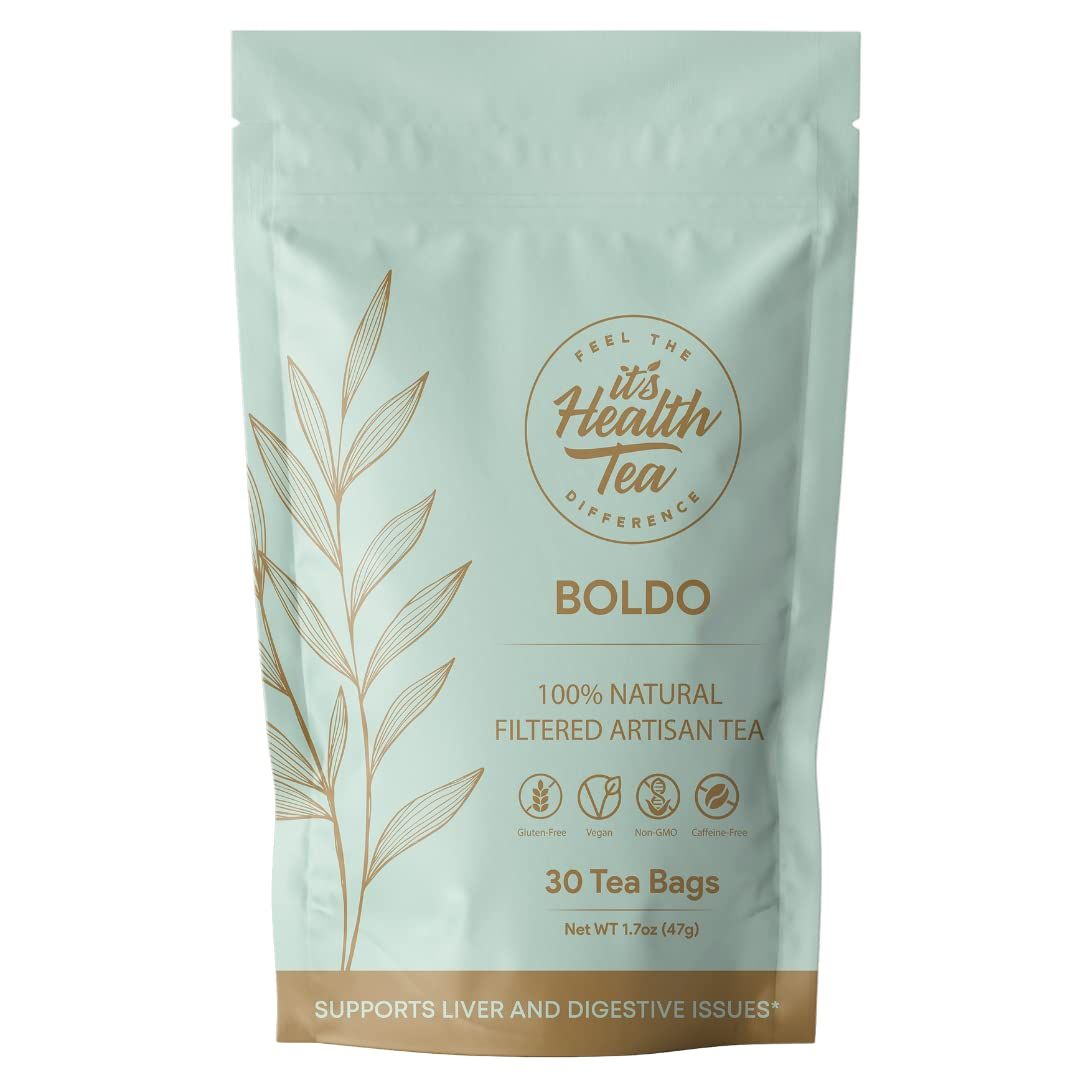 Boldo Tea Includes filitered tea bags for Liver Detox, Gallbladder Booster Support - Gluten Caffeine Free - Loose Leaf