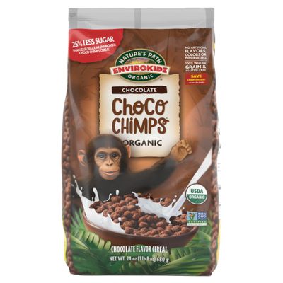 EnviroKidz Organic Choco Chimps Cereal, 24 oz Pack of 1, Chocolate, Gluten Free, Non-GMO, Fair Trade, by Natures Path