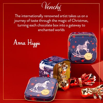 Venchi - Christmas Collection - Christmas Tin Package with Assorted Comet Chocolates, 2.64 oz - Gift Idea - Gluten Free