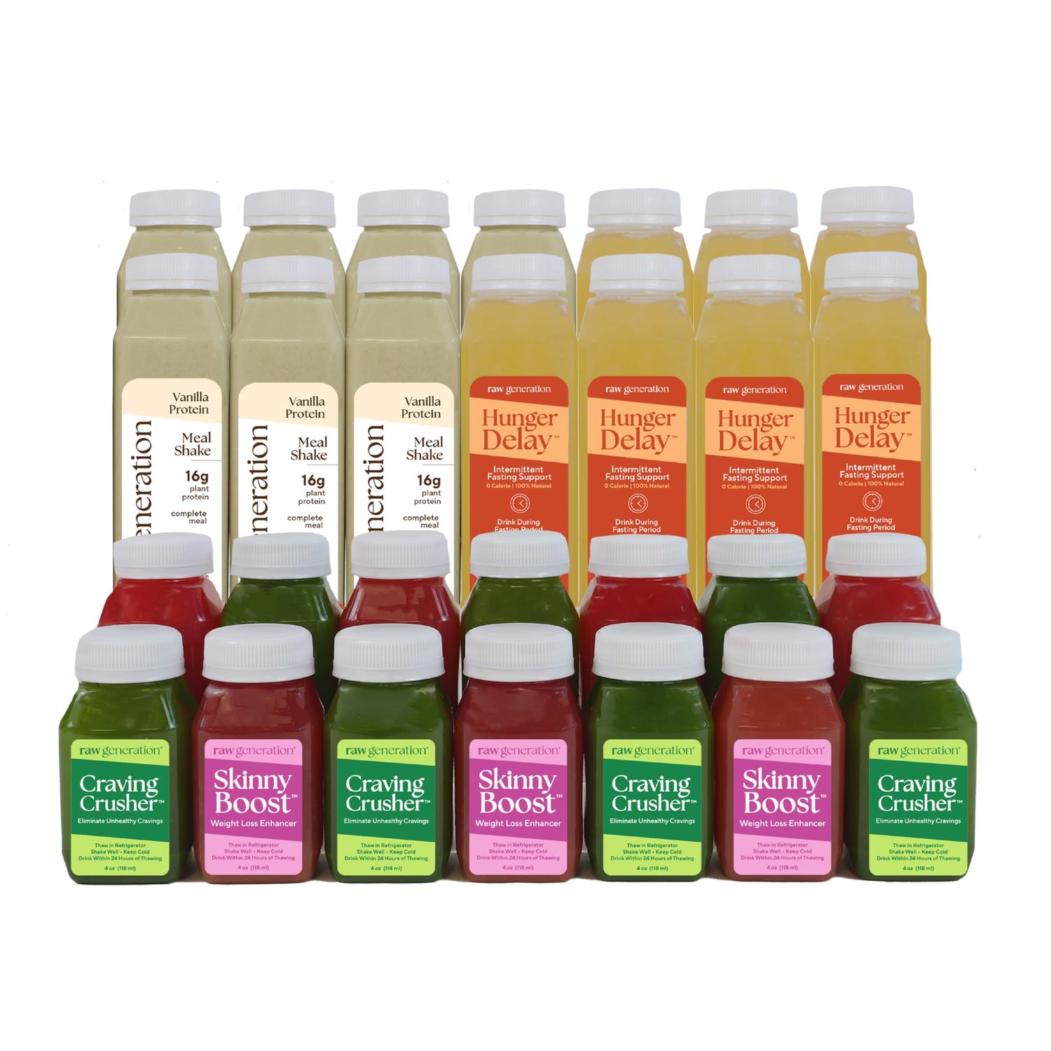 Raw Generation Higher Protein Intermittent Fasting Fuel Pack - Weekly Fasting Drink Kit with Vital Electrolytes Supplementation to Improve Success 3-Steps to Improve Digestion Reduce Cravings
