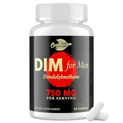 Orinthalixium DIM for Men 750MG - Hormone Balance, Estrogen Support for Men, DIM Supplement, Detox, Vitality Fitness Performance-Chrysin Black Pepper Extract, 60 Capsules 1 Bottle