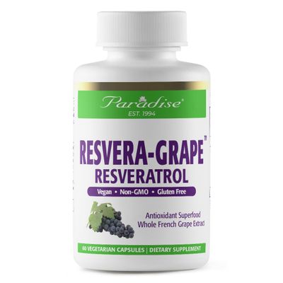 Paradise Herbs Resveragrape, Resveratrol Polyphenols Opcs, Super Potent, Ultra Pure, Non-GMO, Gluten Free, 60 Vegetarian Capsules