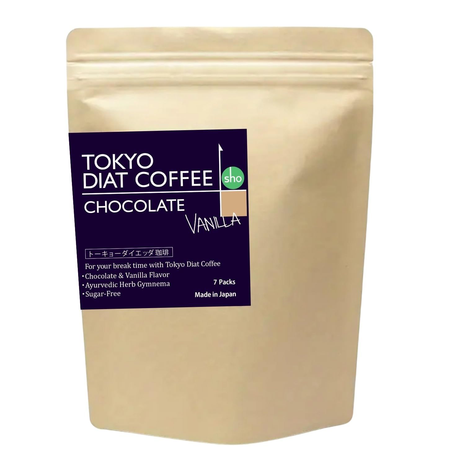 SHO Tokyo Diet Coffee Chocolate Vanilla, Drip Coffee, 7 Single Serve Coffee Bags, Camping Pour Over Coffee, Perfect for Travel and On-the-Go