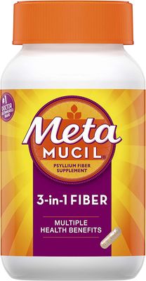 Meta Mucil 3 in 1 MultiHealth Fiber Supplement Capsules - 100 Capsules, Pack of 6