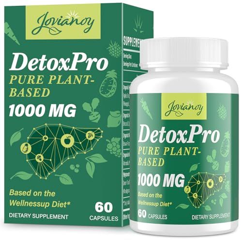 Jovianoy 2000 MG Gentle Detox Cleanse, Natural Toxin Flush for Liver, Gut Colon, Antioxidant Digestive Support, Zeolite, Fast-Acting Detoxification Complex for Women Men - 60 Capsules