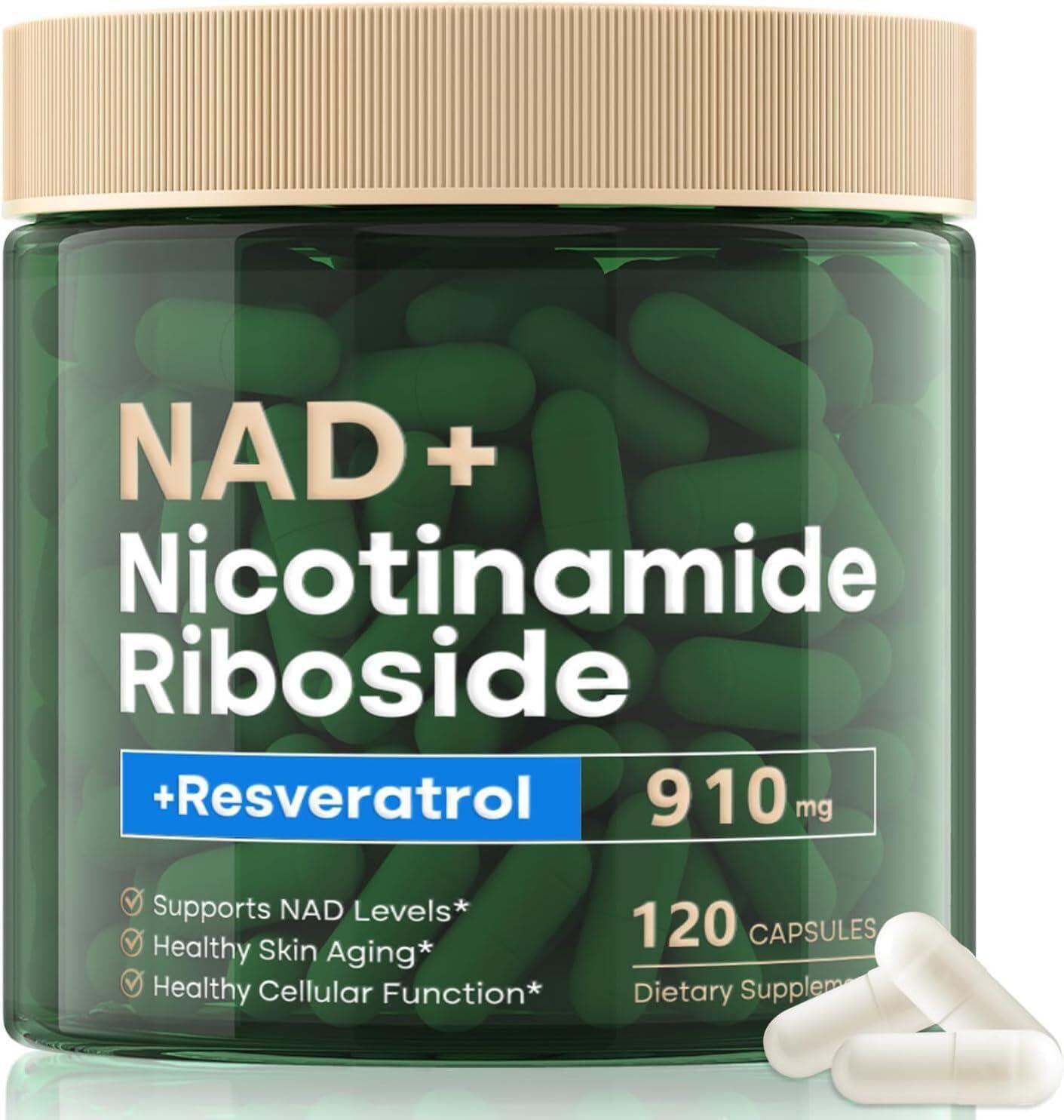 O NATURE . ZIRAN NAD Supplement - Liposomal Nicotinamide Riboside, Resveratrol, Quercetin, NAD Nicotinamide Riboside Resveratrol 900mg, NAD Supplement for Men and Women, 120 Capsules