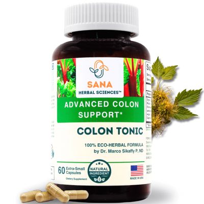 Natural Stool Softeners - Safe for Daily Use Ultra Gut Daily Colon Cleanse, Constipation Relief for Women Men with Cascara Sagrada Fennel 60 Herbal Laxative Pills Sana Herbal