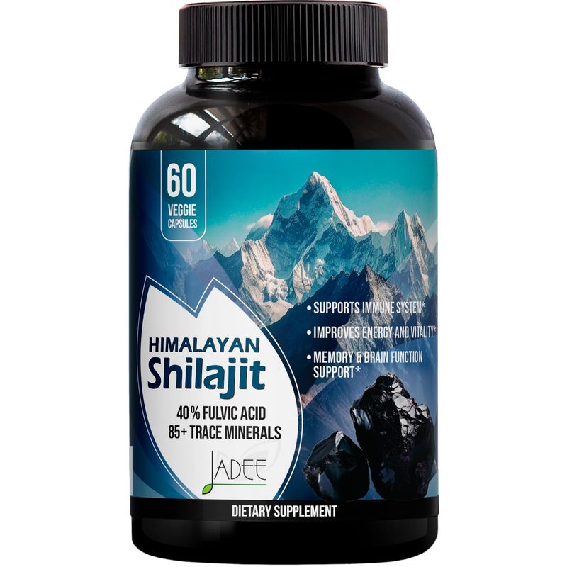 Pure Himalayan Shilajit Capsules for Men Women - Increases Energy, Stamina, Vitality Performance - Supports Immune System, Memory Brain Function - 40 Humic Fulvic Acid 85 Trace Minerals