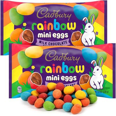 Easter Cadbury Mini Rainbow Eggs 1 Pounds 2 Bags of Cadbury Chocolate Eggs Each 8 oz, Cadbury Mini Eggs Perfect for Easter Celebrations, Treat Yourself to the Ultimate Chocolate Eggs Experience.