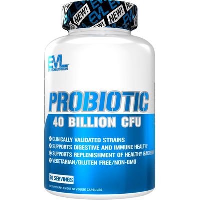 Evlution Nutrition Probiotic - 40 Billion CFU - Supports Digestive Immune Health - Probiotic Supplement for Men Women - Vegetarian, Gluten Free Non-GMO - 30 Servings - 60 Veggie Capsules