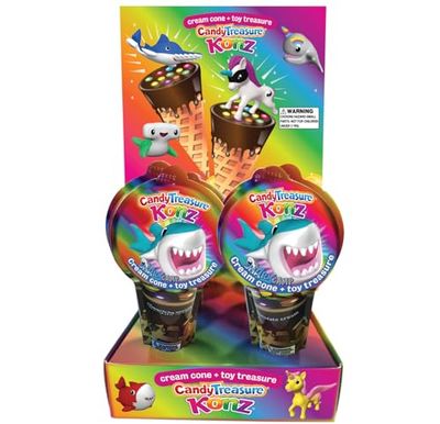 Candy Treasure Chocolate Cream Konz with Shark Camp Toy Tray of 10