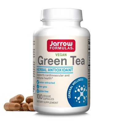 Jarrow Formulas Green Tea Herbal Antioxidant 500 mg, Dietary Supplement, Cardiovascular and Immune Health, 100 Capsules, 100 Day Supply