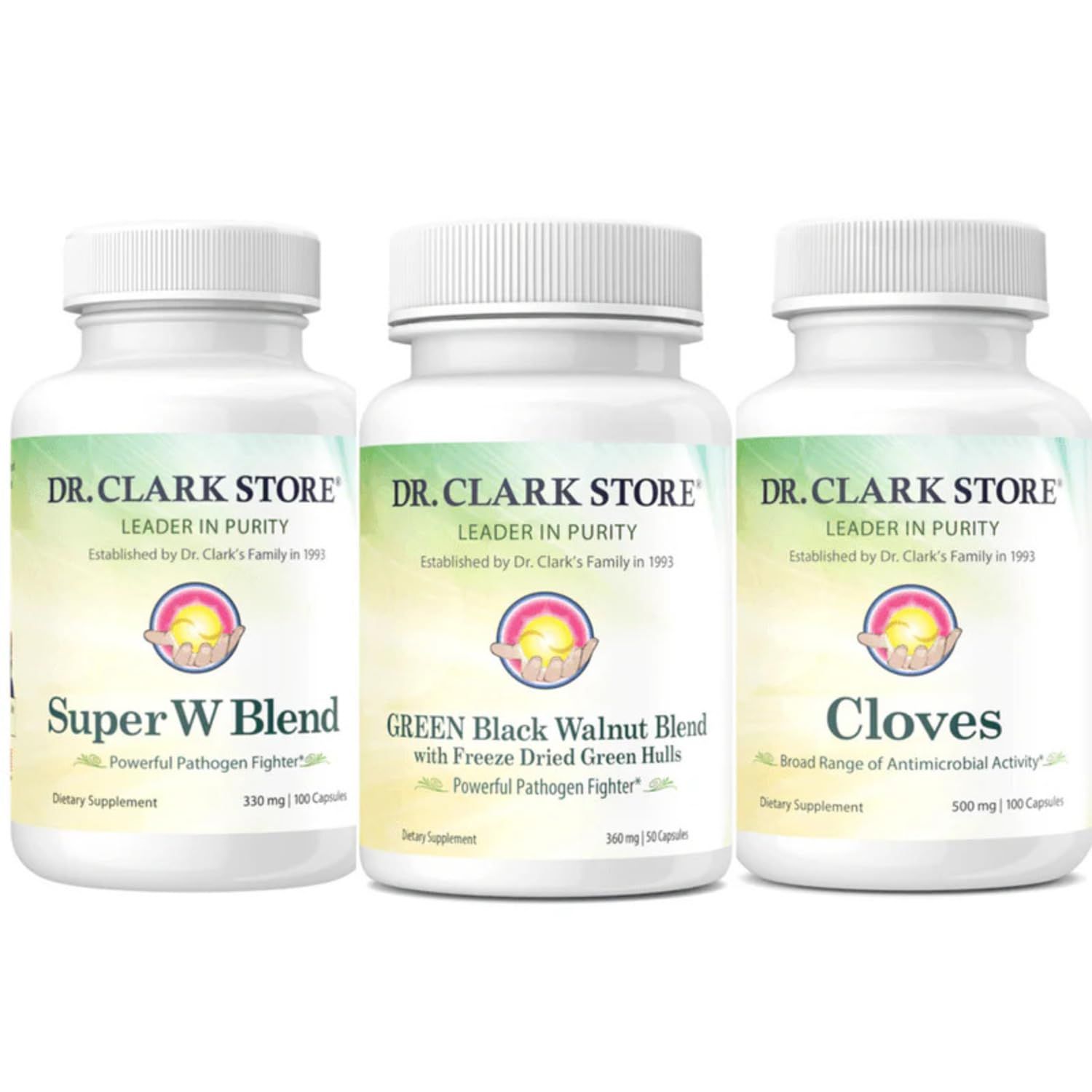 Dr. Clark Store Intestine Support Cleanse Kit - with Freeze-Dried Green Black Walnut Hulls, Wormwood, and Cloves-Helps Maintain Optimum Intestinal Function