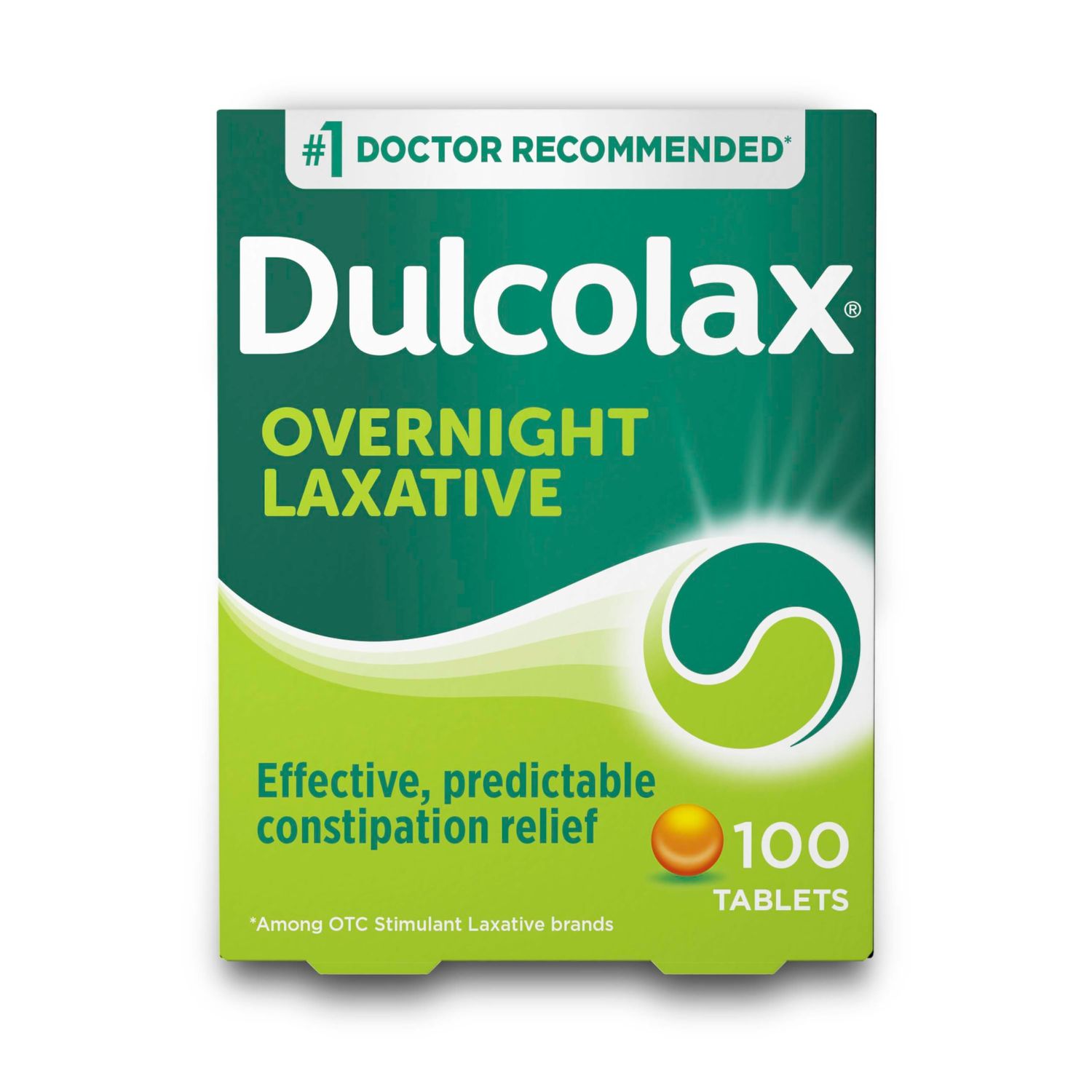Dulcolax Stimulant Laxative Tablets, Predictable Effective Constipation Relief, Relieves Straining Bloating, Bisacodyl 5 mg, 100 Count