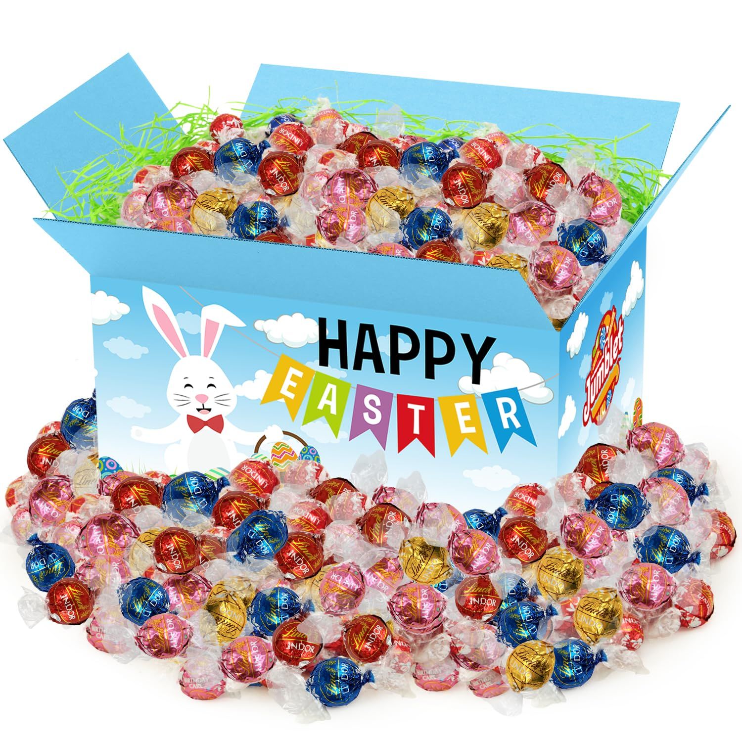 PremiumLindt Easter Chocolate Truffles, Bulk Pack of Easter LindorTruffles Chocolate Candy Approx. 60 units, Ideal for Basket Stuffers, Egg Hunts