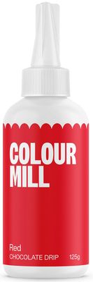 Colour Mill Chocolate Drip Easy-Melt Drizzle for Desserts, 125 Grams Red