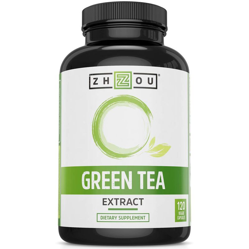 Zhou Nutrition Green Tea Extract Supplement - Green Tea ECGC for Women Men, Clean Caffeine Energy, Antioxidant Support, 500mg Per Serving - 120 Vegan Friendly Capsules