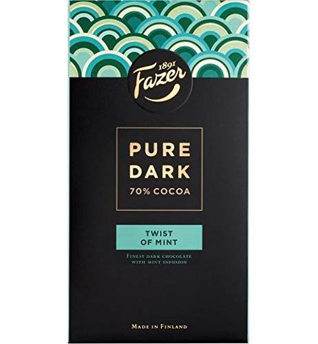 Fazer Pure Dark 70 cocoa - Twist of Mint Chocolate 2 Packs of 95g 3.4 oz