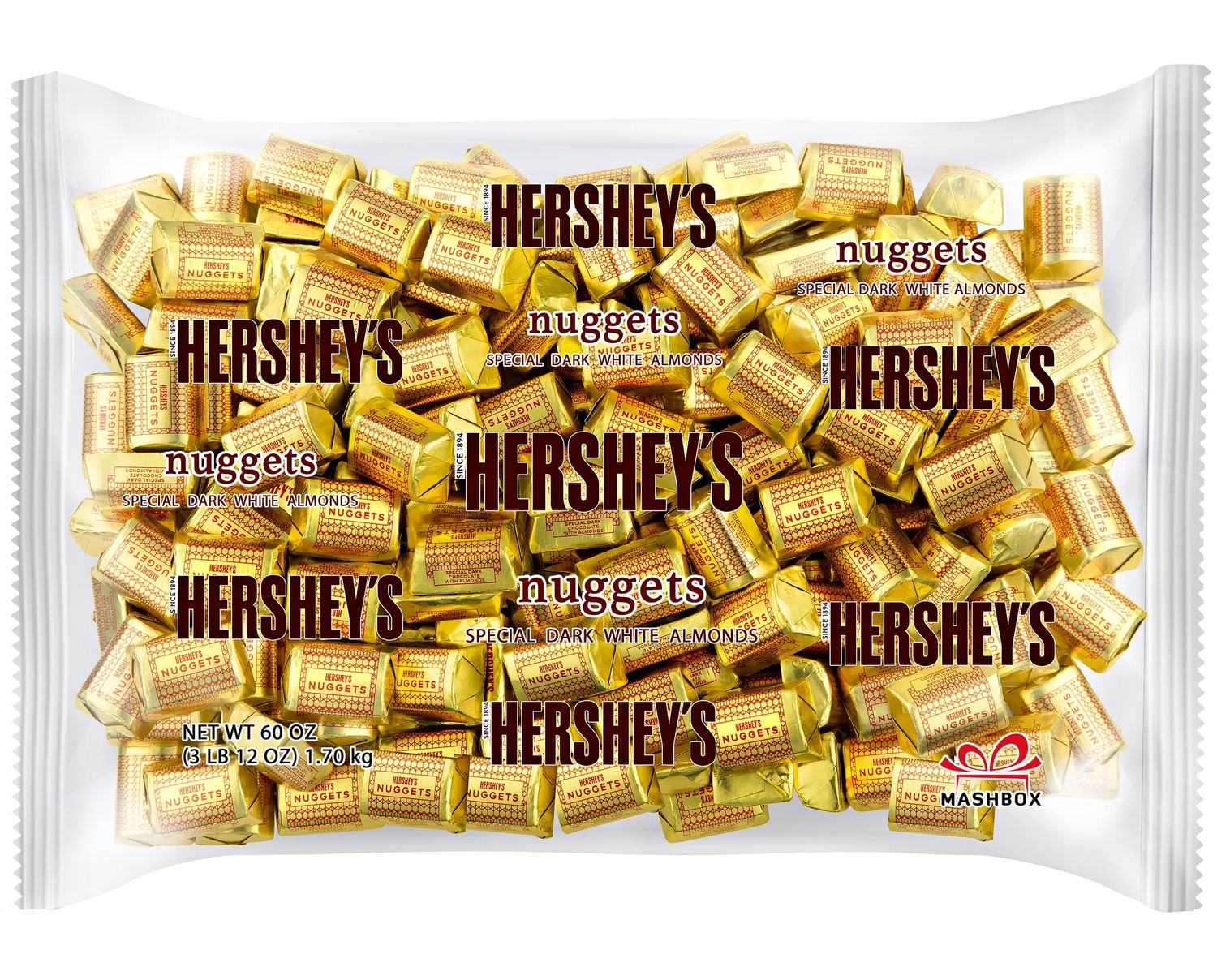 Nuggets Healthy Chocolate Treats, Great for Wedding, Easter, Halloween, Movies Individually Wrapped, 66 OUNCES, Special Dark with Almonds