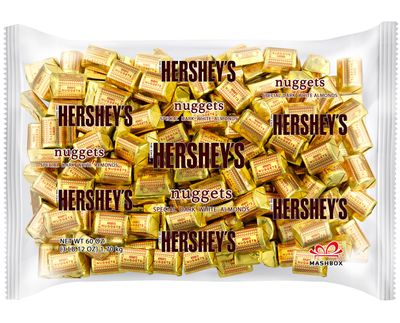 Nuggets Healthy Chocolate Treats, Great for Wedding, Easter, Halloween, Movies Individually Wrapped, 66 OUNCES, Special Dark with Almonds