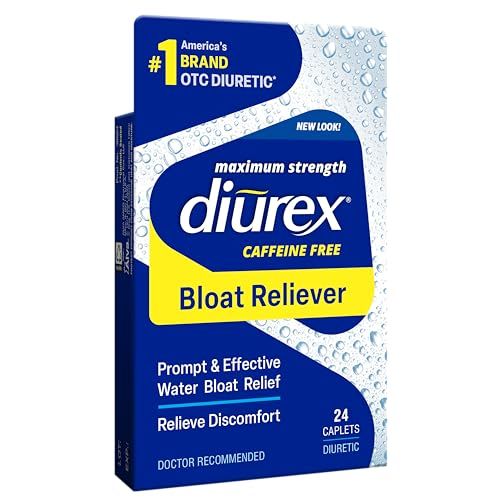 Diurex Max Water Pills - Maximum Strength Caffeine Free Diuretic - Relieve Water Bloat - 24 Count