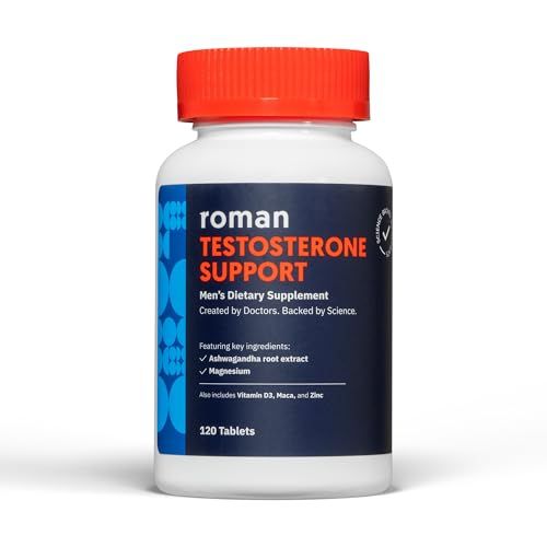 ROMAN Testosterone Support Daily Nutritional Supplement with Ashwagandha Magnesium 120 Tablets