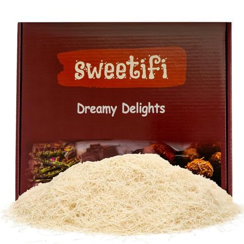 Sweetifi Kataifi Shredded Fillo Dough, Dried Chopped Kataifi for Dubai Chocolate, Authentic Kataifi Pastry for Desserts and Sweet Treats 250gr 0.55lb