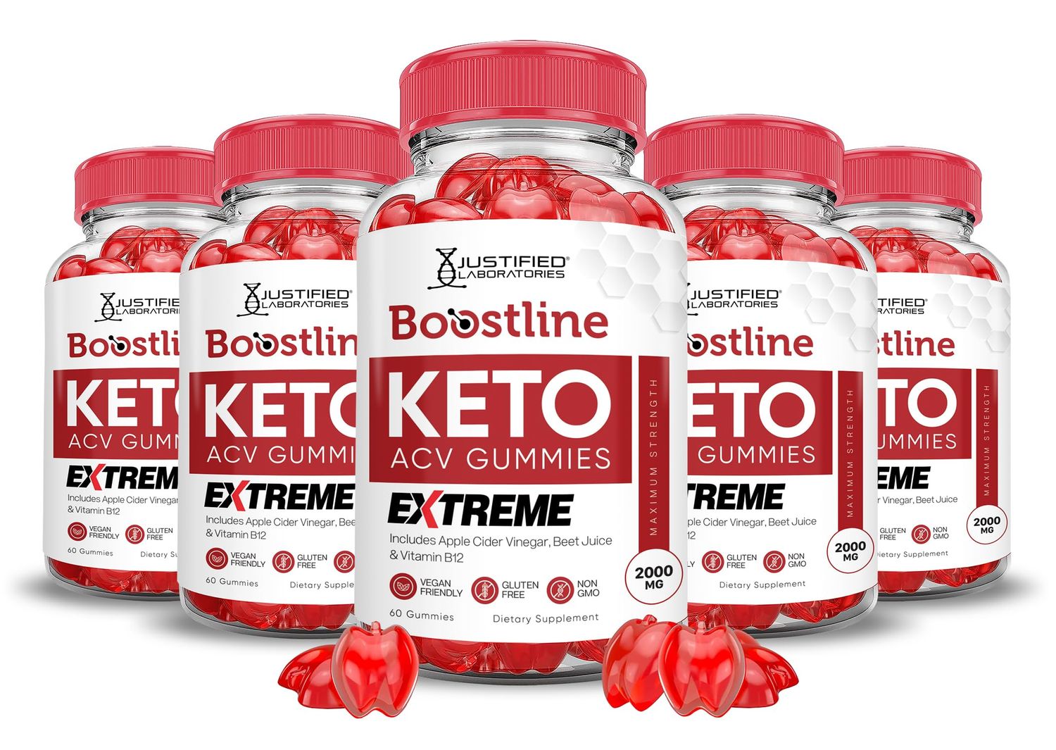 5 Pack Boostline Keto ACV Gummies Extreme 2000MG Boost Line Keto Gummies Apple Cider Vinegar Formulated with Pomegranate Beet Juice Powder B12 Vegan Non GMO 300 Gummys