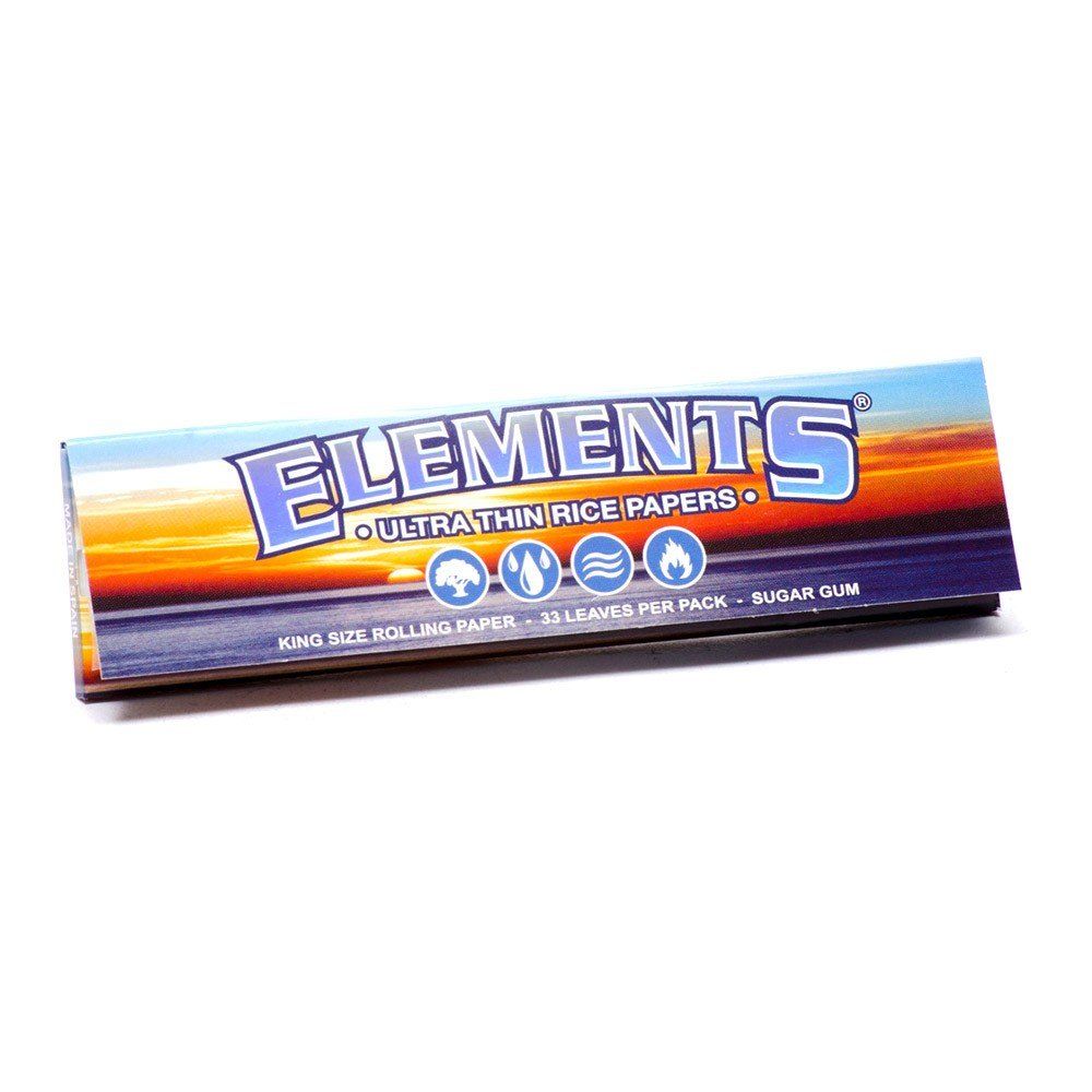 5 booklets Elements King Size NOT Slim Ultra Thin Rice rolling paper