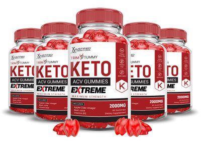 5 Pack Trim Tummy Keto ACV Gummies Extreme 2000MG Trim Tummy Keto Gummies Apple Cider Vinegar Formulated with Pomegranate Beet Juice Powder B12 Vegan Non GMO 300 Gummys