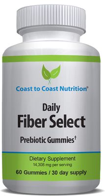 Daily Fiber Select Prebiotic Fiber Supplement Gummies. Soft Chewy Fiber Gummies - Mixed Berry Flavor Tastes Good and Wont Stick to Your Teeth. Plant-Based Fiber - 60 Count 2 per Serving