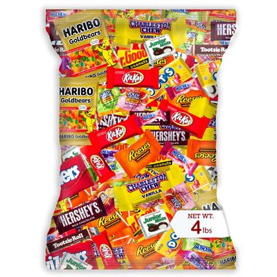 Individually Wrapped Mini Candy Chocolate Mix - 4 lb Bulk Easter Candy Assortment - Easter Basket Stuffers, Pinata Stuffer Candies Variety Pack, Office CandyBowl Treats - Sweet Chocolatey Flavors