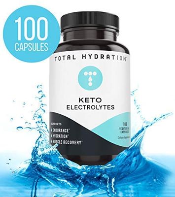 Total Hydration Keto Electrolyte Pills, Hydration and Endurance Supplement with Magnesium, Calcium, Sodium, Potassium, Chloride 100ct