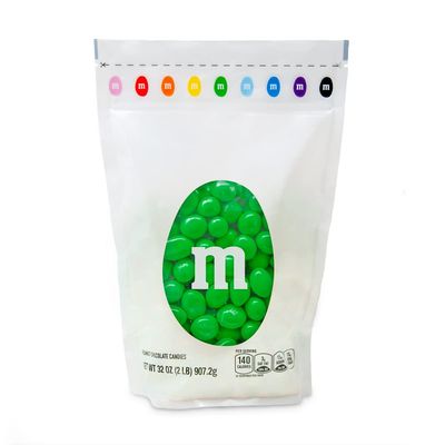 MMs Peanut Green Chocolate Candy 2lb Resealable Pack for St. Patricks Day Candy Buffet Birthday Parties Candy Bar and Edible Decoration