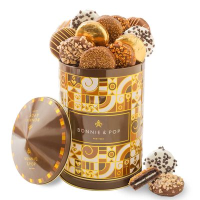 Cookie Gift Basket- Gourmet Food Gifts Prime Delivery - Chocolate Covered Cookie Set- Bonnie and Pop