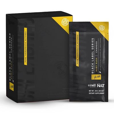 Pruvit KetoOS Black Label Series Ruby Rush- Charged Pure Therapeutic Ketones for Muscle Growth and Avoiding Muscle Breakdown - .84 OZ