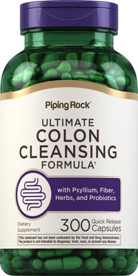 Piping Rock Colon Cleanse Pills 300 Capsules Herbal Detox Supplement Super Formula for Men and Women with Psyllium, Fiber, and Probiotics Non-GMO, Gluten Free