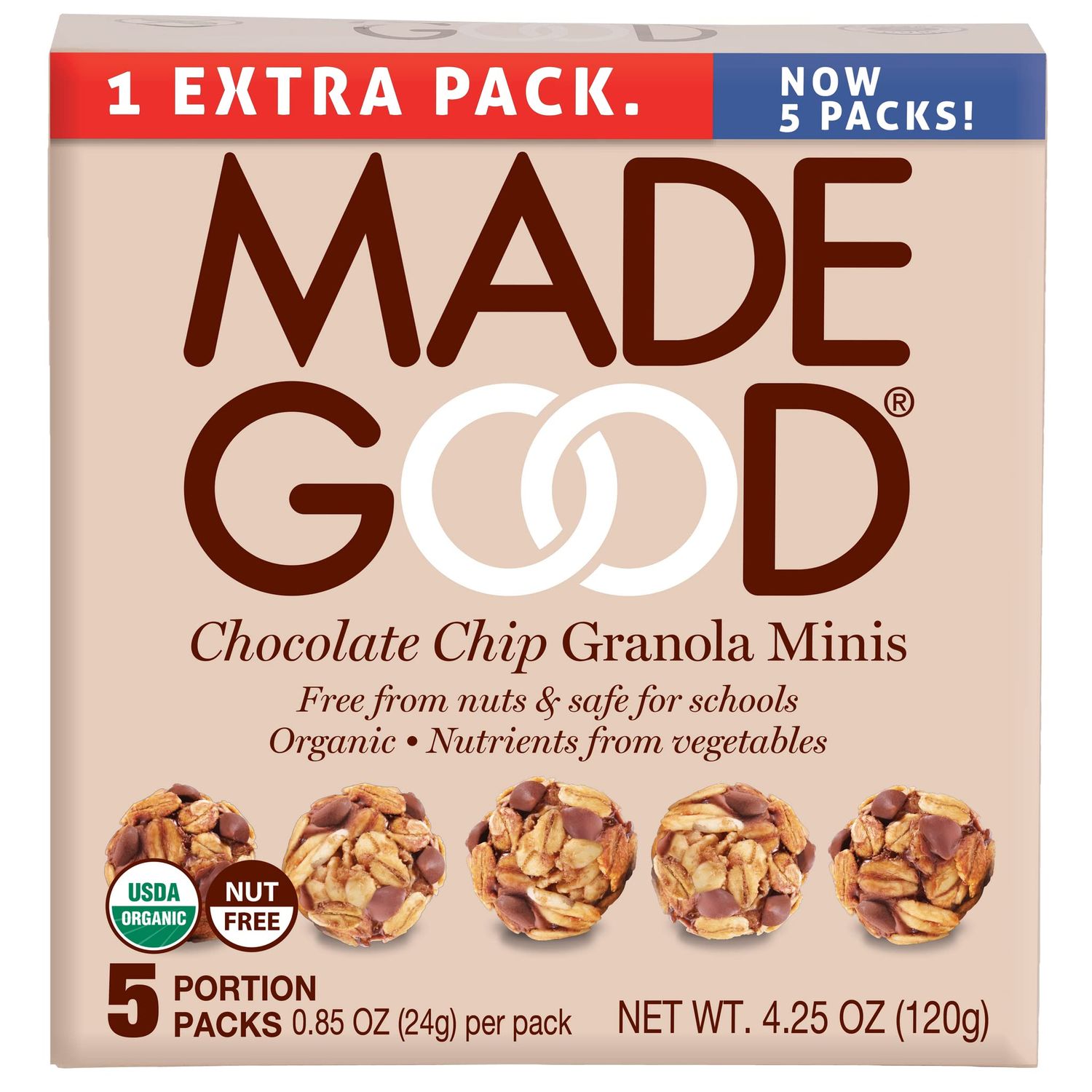 Made Good Granola Minis Chocolate Chip, 24 gram, Pack of 6