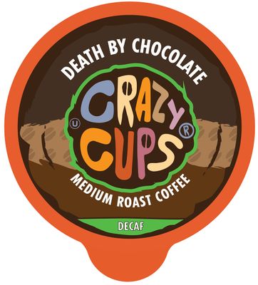 Crazy Cups Flavored Coffee Pods, Decaffeinated Death by Chocolate Coffee, Single Serve Hot or Iced Medium Roast Coffee for Keurig K Cups Machines, 80 Count