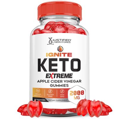 Ignite Keto ACV Gummies Extreme 2000MG Advanced Ignite Keto Gummies Apple Cider Vinegar Formulated with Pomegranate Beet Juice Powder B12 Vegan Non GMO 60 Gummys
