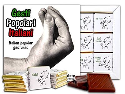 POPULAR ITALIAN GESTURES, Chocolate Gift Set - 1 box, 5x5 inches - HandPrime