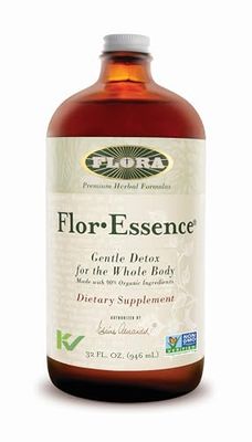 Flora Flor Essence Liquid Tea Blend 32oz LARGE - Gentle Detox Cleanse with Burdock Root, Slippery Elm, Kelp, Thistle - Premium Organic Ingredients
