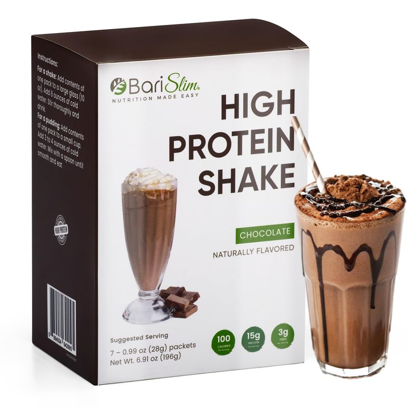 BariSlim High Protein Shake - Delicious Nutritious Meal Replacement Shake - Low Sugar Carb - Formulated for Bariatric Patients Post-Weight Loss Surgery Support Chocolate Shake 9 oz