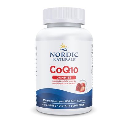 Nordic Naturals CoQ10 Gummies, Strawberry - 60 Gummies - 100 mg Coenzyme Q10 CoQ10 - Great Taste - Heart Health, Cellular Energy Production, Antioxidant Support - Non-GMO, Vegan - 60 Servings