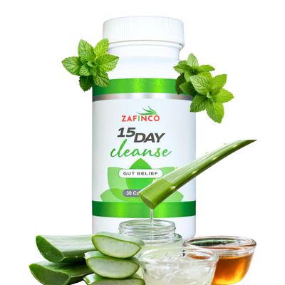 ZAFiNCO Gut Relief-15 Day Colon Cleanse n Detox, Intestinal Cleanse for MenWomen. Advanced Constipation Relief, Non-GMO Colon Cleanse Probiotics, 30 Capsules 1-2 Daily-Made in The USA