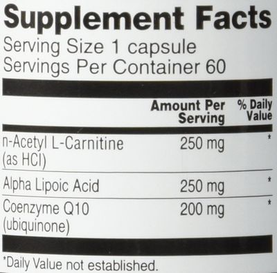Vitacost CoQ10 Alpha Lipoic Acid Acetyl L-Carnitine HCl -- 60 Capsules